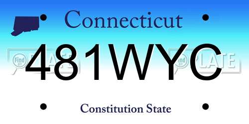 481WYC Connecticut License Plate
