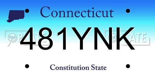 481YNK Connecticut License Plate