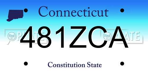 481ZCA Connecticut License Plate