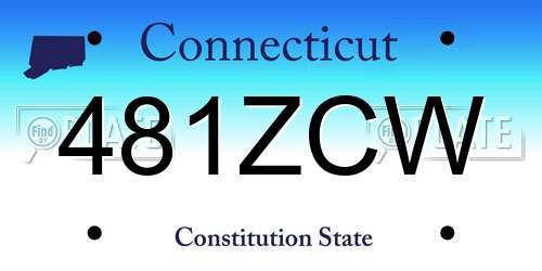 481ZCW Connecticut License Plate