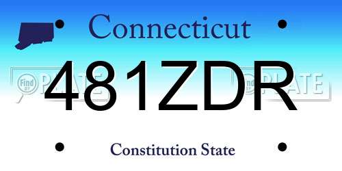 481ZDR Connecticut License Plate