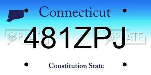 481ZPJ Connecticut License Plate