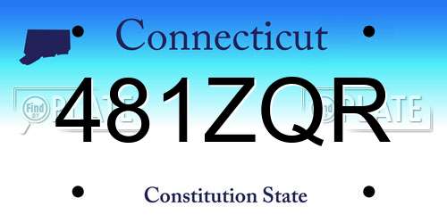 481ZQR Connecticut License Plate