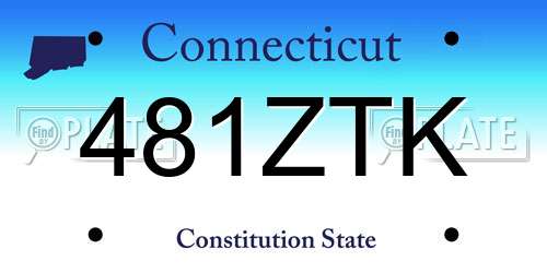 481ZTK Connecticut License Plate