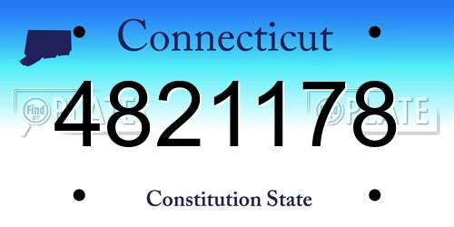 4821178 Connecticut License Plate