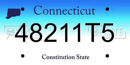 48211T5 Connecticut License Plate