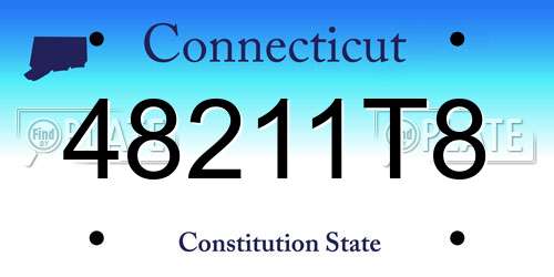 48211T8 Connecticut License Plate
