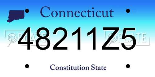 48211Z5 Connecticut License Plate
