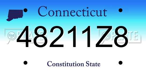 48211Z8 Connecticut License Plate