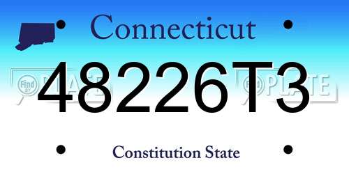 48226T3 Connecticut License Plate