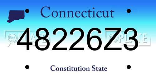 48226Z3 Connecticut License Plate