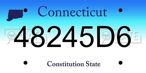 48245D6 Connecticut License Plate