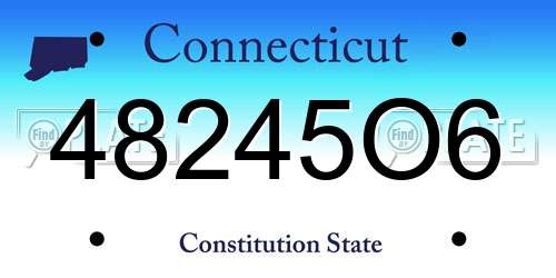 48245O6 Connecticut License Plate