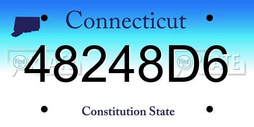 48248D6 Connecticut License Plate