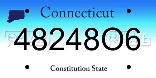 48248O6 Connecticut License Plate