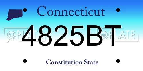 4825BT Connecticut License Plate