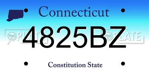 4825BZ Connecticut License Plate