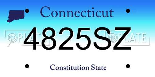 4825SZ Connecticut License Plate