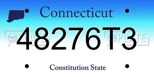 48276T3 Connecticut License Plate