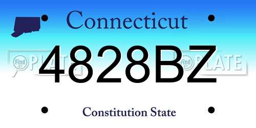 4828BZ Connecticut License Plate