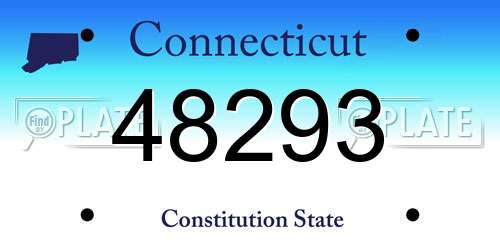48293 Connecticut License Plate