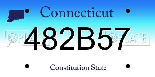 482B57 Connecticut License Plate