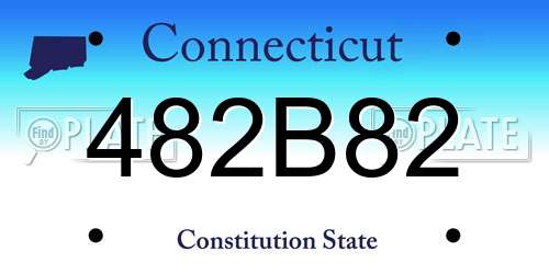 482B82 Connecticut License Plate