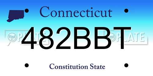 482BBT Connecticut License Plate