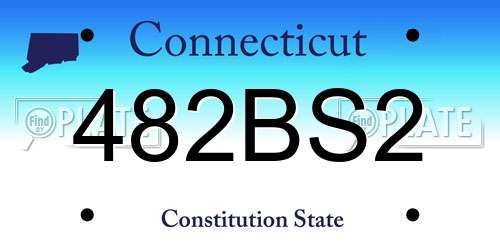 482BS2 Connecticut License Plate