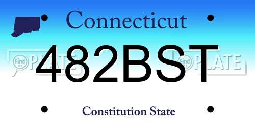 482BST Connecticut License Plate