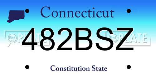 482BSZ Connecticut License Plate
