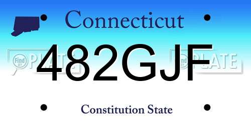 482GJF Connecticut License Plate