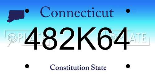 482K64 Connecticut License Plate