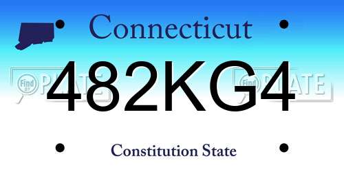 482KG4 Connecticut License Plate