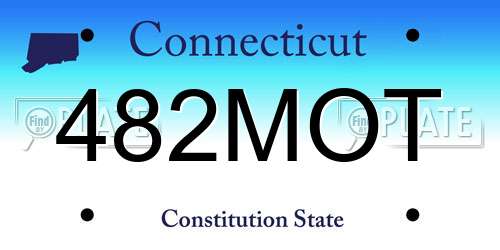 482MOT Connecticut License Plate