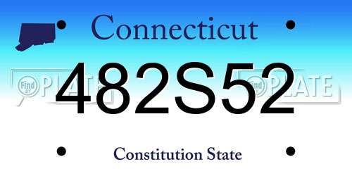 482S52 Connecticut License Plate