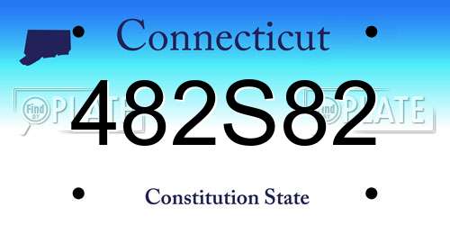 482S82 Connecticut License Plate