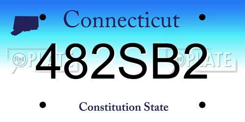482SB2 Connecticut License Plate