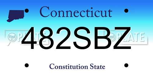 482SBZ Connecticut License Plate