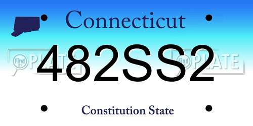 482SS2 Connecticut License Plate