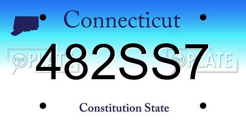 482SS7 Connecticut License Plate