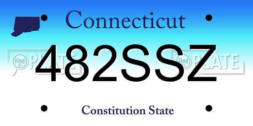 482SSZ Connecticut License Plate