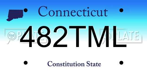 482TML Connecticut License Plate