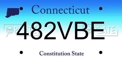 482VBE Connecticut License Plate