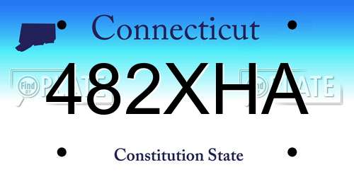 482XHA Connecticut License Plate