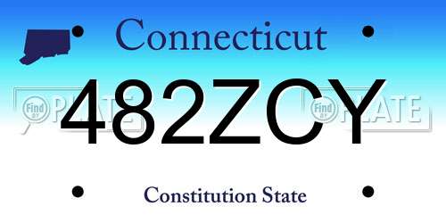 482ZCY Connecticut License Plate