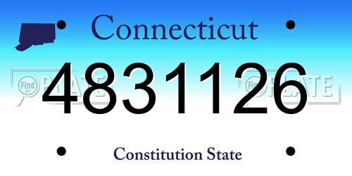 4831126 Connecticut License Plate