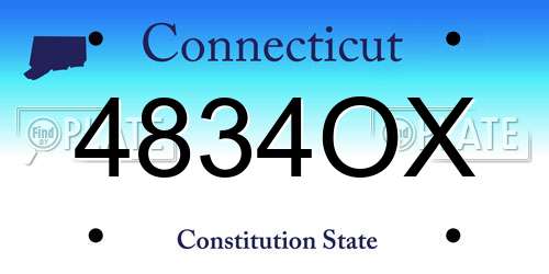 4834OX Connecticut License Plate