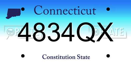 4834QX Connecticut License Plate