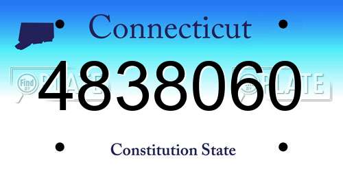 4838060 Connecticut License Plate
